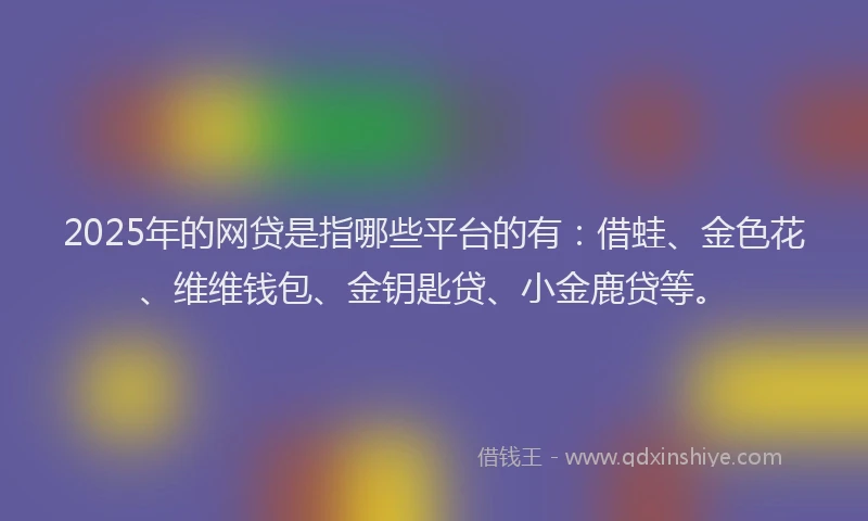 2025年的网贷是指哪些平台的有：借蛙、金色花、维维钱包、金钥匙贷、小金鹿贷等。