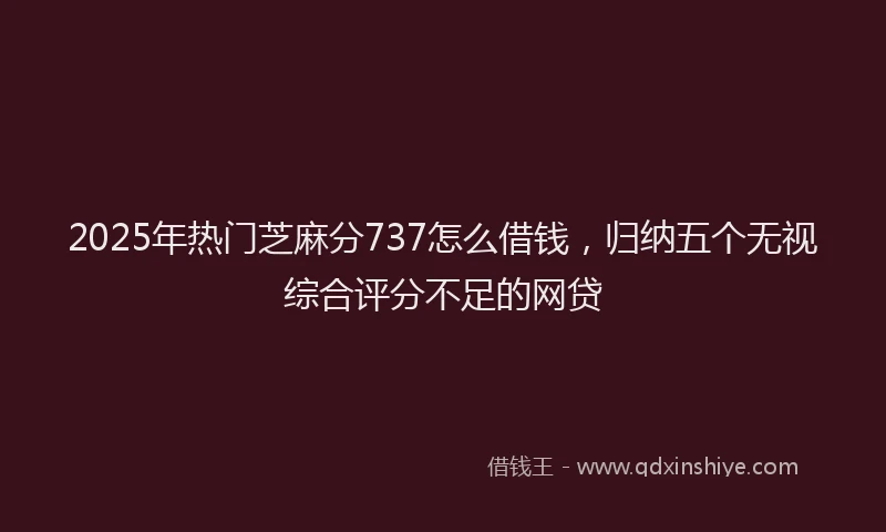 2025年热门芝麻分737怎么借钱，归纳五个无视综合评分不足的网贷