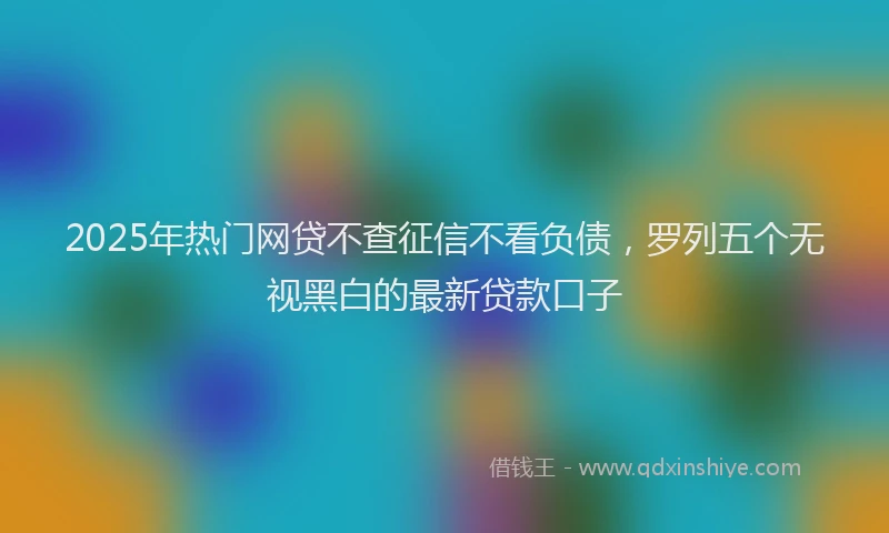 2025年热门网贷不查征信不看负债，罗列五个无视黑白的最新贷款口子