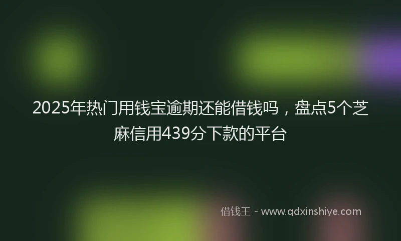 2025年热门用钱宝逾期还能借钱吗，盘点5个芝麻信用439分下款的平台