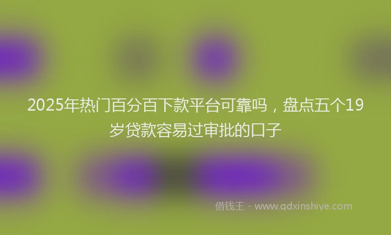 2025年热门百分百下款平台可靠吗，盘点五个19岁贷款容易过审批的口子