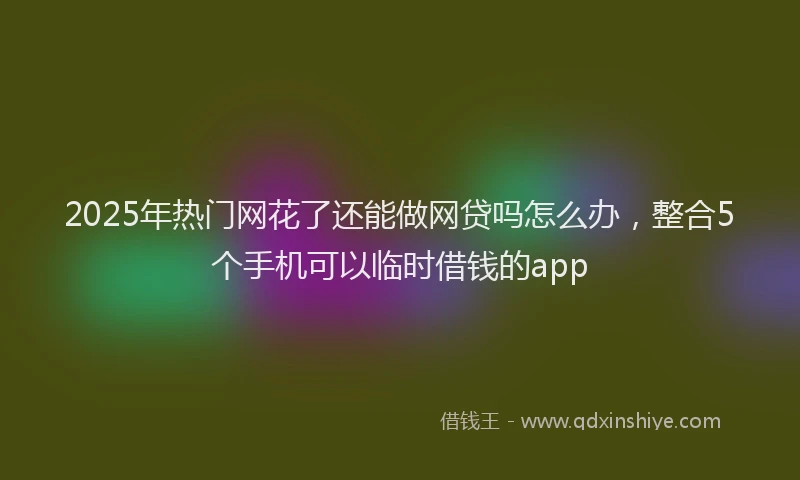 2025年热门网花了还能做网贷吗怎么办，整合5个手机可以临时借钱的app