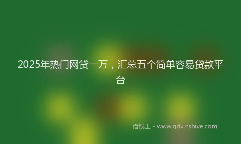 2025年热门网贷一万，汇总五个简单容易贷款平台