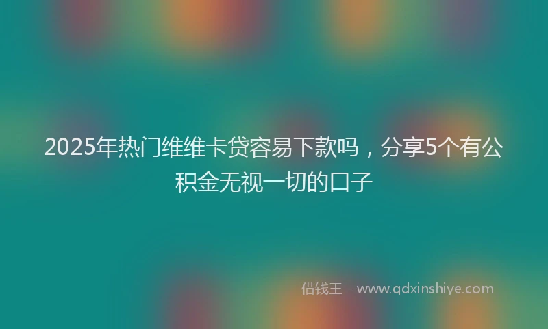 2025年热门维维卡贷容易下款吗，分享5个有公积金无视一切的口子