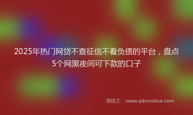 2025年热门网贷不查征信不看负债的平台，盘点5个网黑夜间可下款的口子