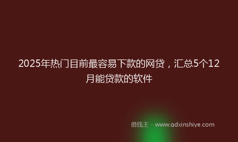 2025年热门目前最容易下款的网贷，汇总5个12月能贷款的软件