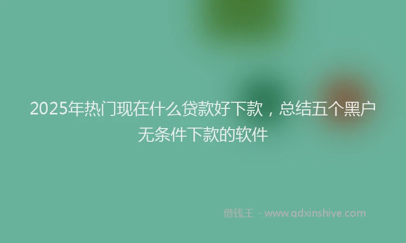 2025年热门现在什么贷款好下款，总结五个黑户无条件下款的软件