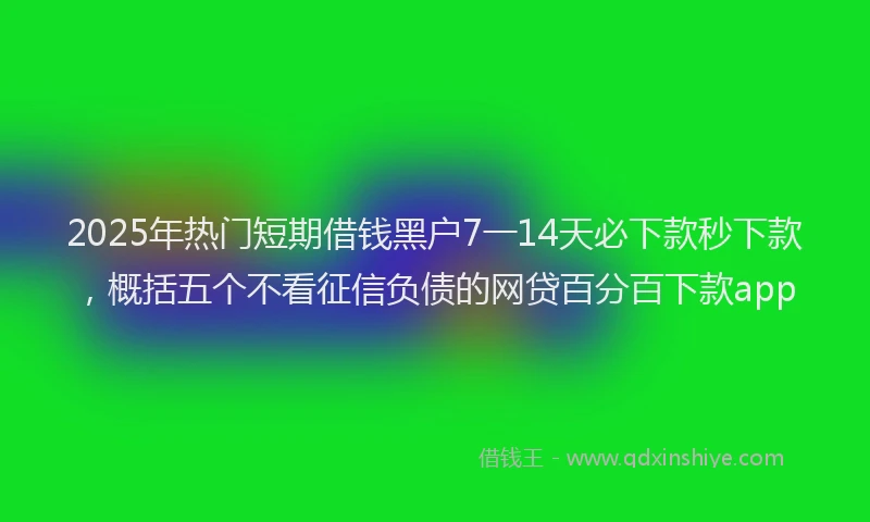 2025年热门短期借钱黑户7一14天必下款秒下款,概括五个不看征信负债的网贷百分百下款app