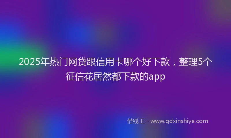 2025年热门网贷跟信用卡哪个好下款,整理5个征信花居然都下款的app