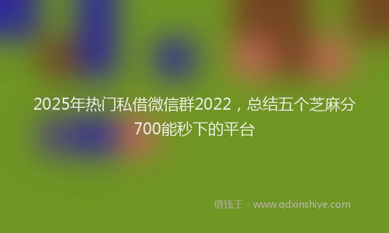 2025年热门私借微信群2022，总结五个芝麻分700能秒下的平台