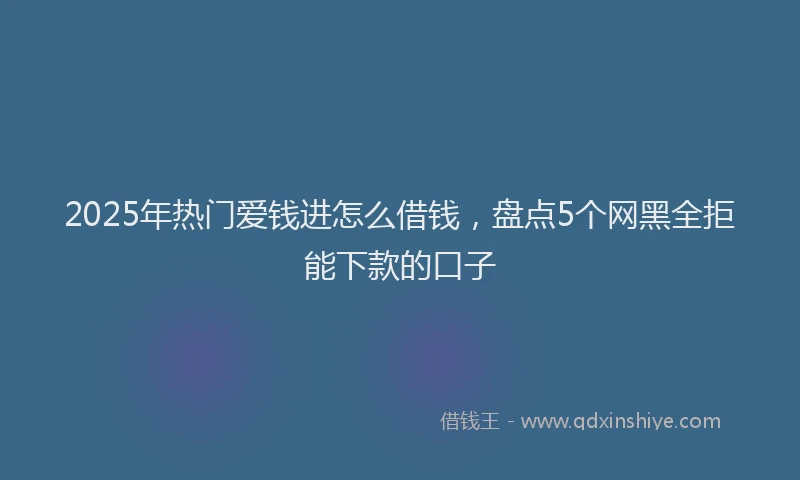 2025年热门爱钱进怎么借钱，盘点5个网黑全拒能下款的口子