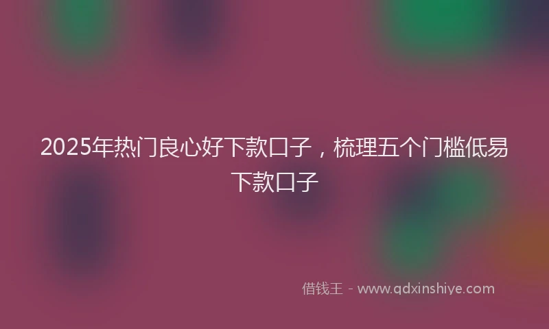 2025年热门良心好下款口子，梳理五个门槛低易下款口子