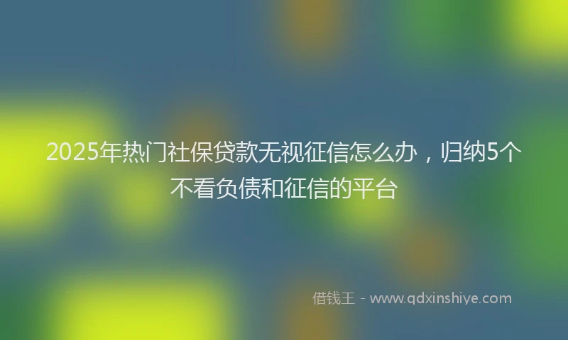 2025年热门社保贷款无视征信怎么办，归纳5个不看负债和征信的平台