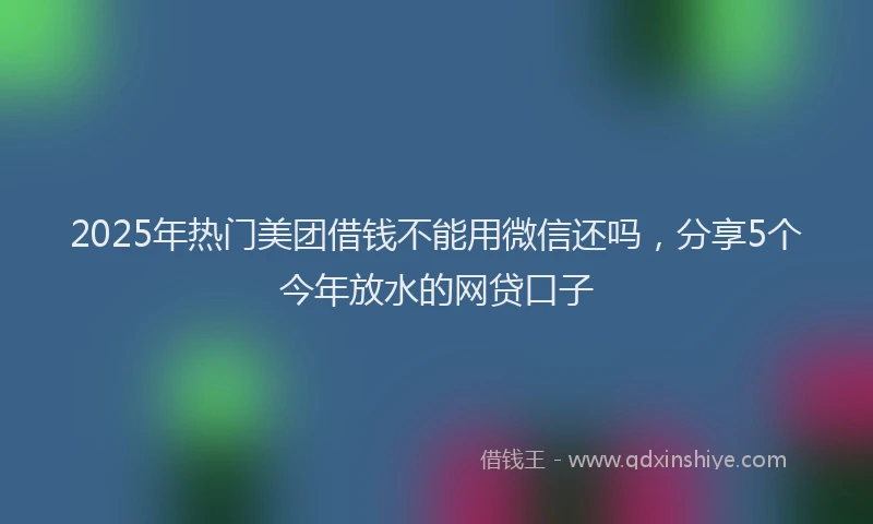 2025年热门美团借钱不能用微信还吗，分享5个今年放水的网贷口子
