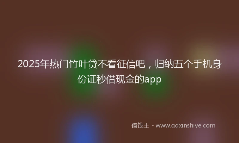 2025年热门竹叶贷不看征信吧，归纳五个手机身份证秒借现金的app