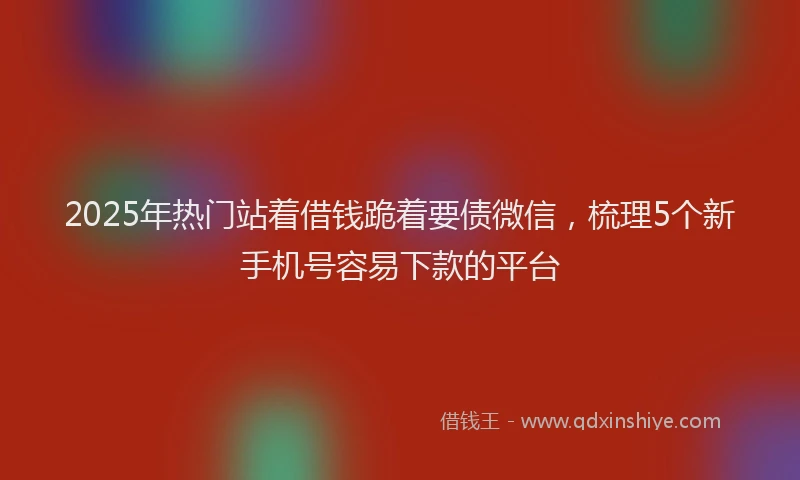 2025年热门站着借钱跪着要债微信,梳理5个新手机号容易下款的平台