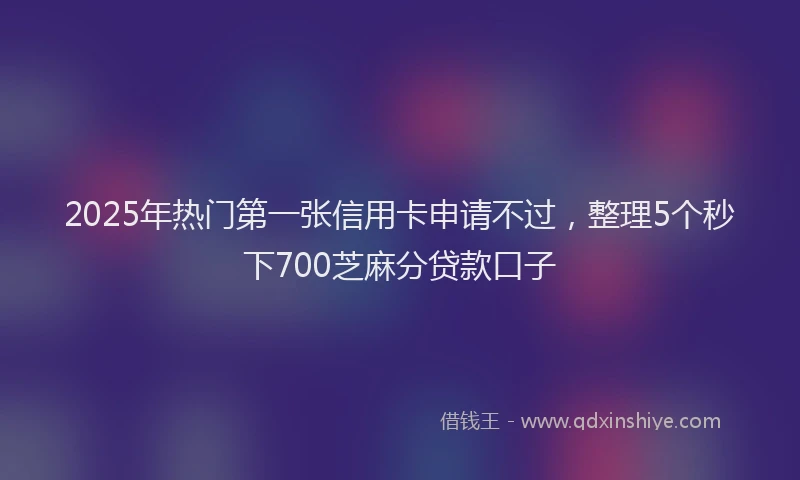 2025年热门第一张信用卡申请不过，整理5个秒下700芝麻分贷款口子