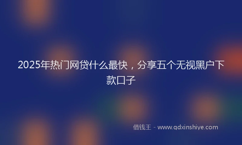 2025年热门网贷什么最快，分享五个无视黑户下款口子