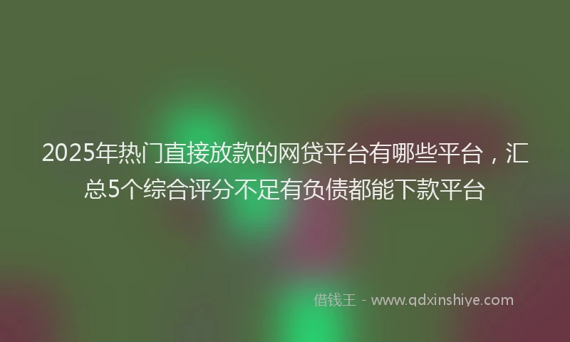 2025年热门直接放款的网贷平台有哪些平台，汇总5个综合评分不足有负债都能下款平台