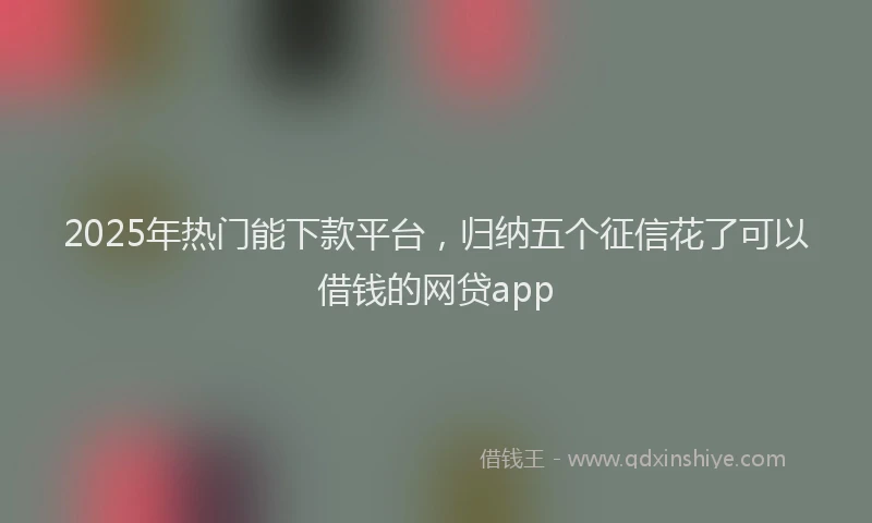 2025年热门能下款平台，归纳五个征信花了可以借钱的网贷app