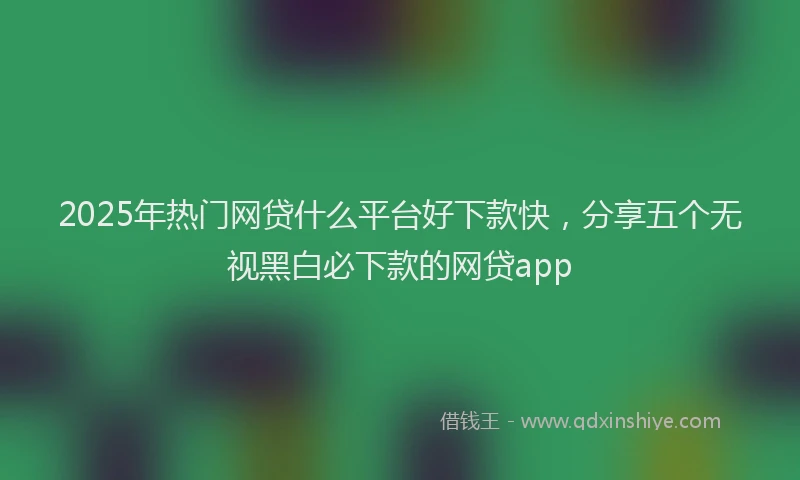 2025年热门网贷什么平台好下款快，分享五个无视黑白必下款的网贷app