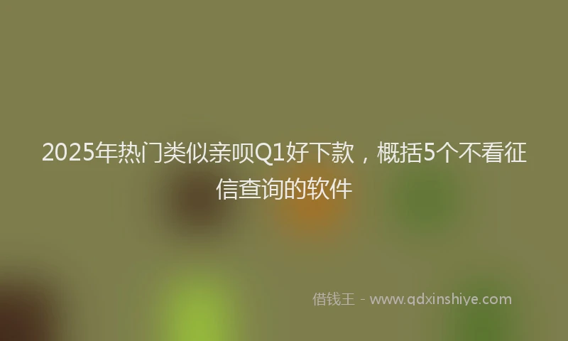 2025年热门类似亲呗Q1好下款，概括5个不看征信查询的软件