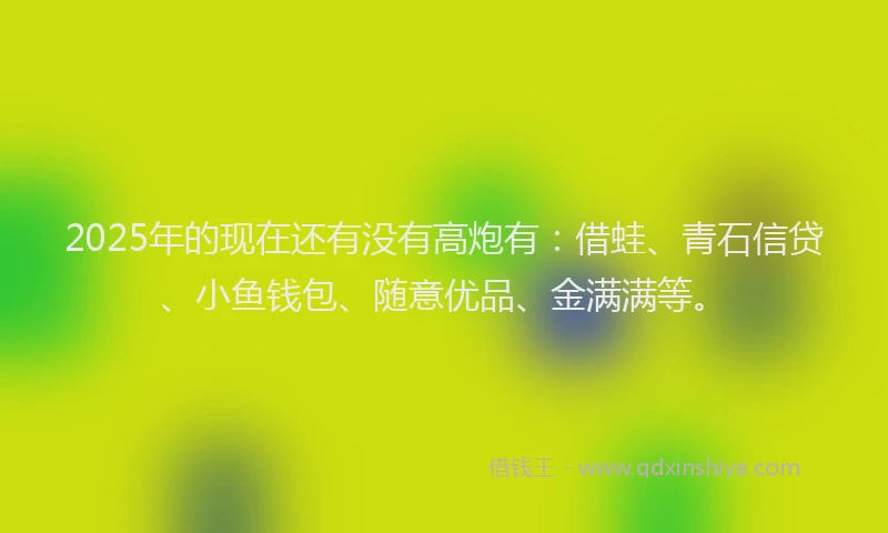 2025年的现在还有没有高炮有：借蛙、青石信贷、小鱼钱包、随意优品、金满满等。