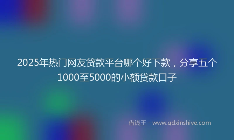 2025年热门网友贷款平台哪个好下款，分享五个1000至5000的小额贷款口子