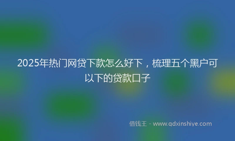 2025年热门网贷下款怎么好下，梳理五个黑户可以下的贷款口子