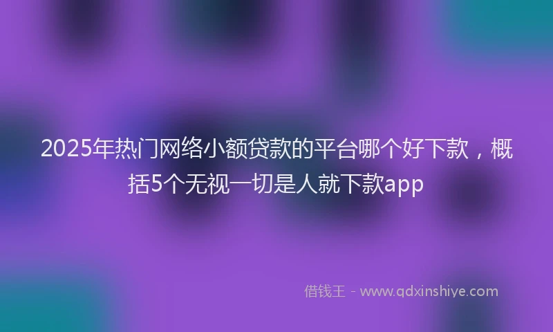 2025年热门网络小额贷款的平台哪个好下款，概括5个无视一切是人就下款app