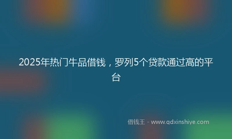 2025年热门牛品借钱，罗列5个贷款通过高的平台