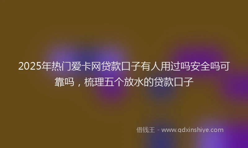 2025年热门爱卡网贷款口子有人用过吗安全吗可靠吗，梳理五个放水的贷款口子