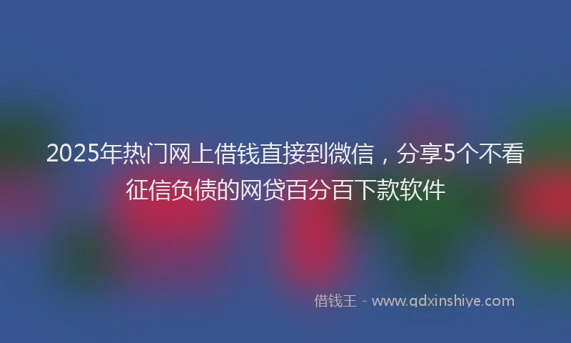 2025年热门网上借钱直接到微信，分享5个不看征信负债的网贷百分百下款软件