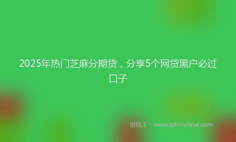 2025年热门芝麻分期贷,分享5个网贷黑户必过口子