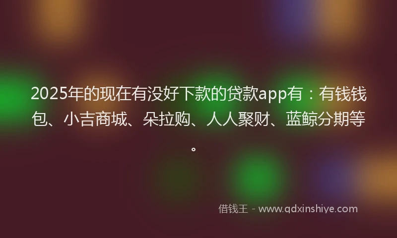 2025年的现在有没好下款的贷款app有：有钱钱包、小吉商城、朵拉购、人人聚财、蓝鲸分期等。