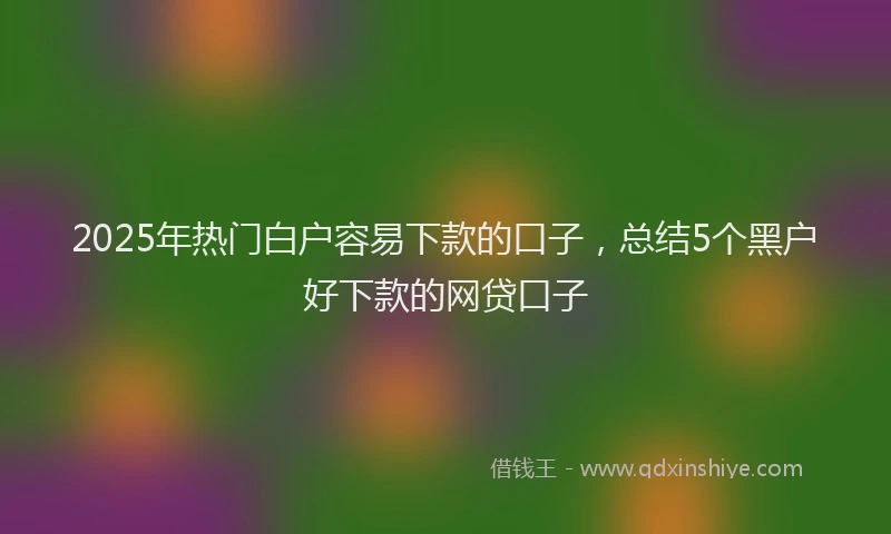 2025年热门白户容易下款的口子，总结5个黑户好下款的网贷口子