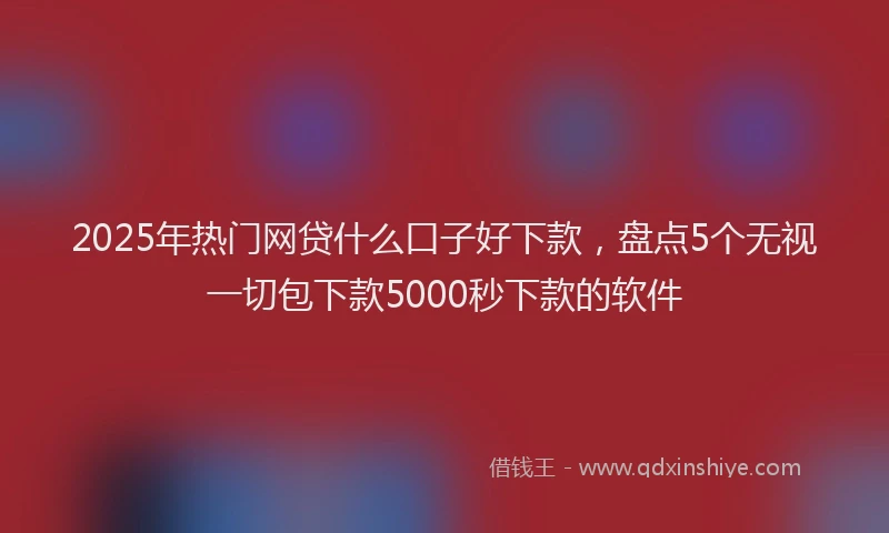 2025年热门网贷什么口子好下款，盘点5个无视一切包下款5000秒下款的软件