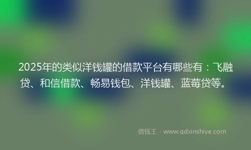 2025年的类似洋钱罐的借款平台有哪些有：飞融贷、和信借款、畅易钱包、洋钱罐、蓝莓贷等。