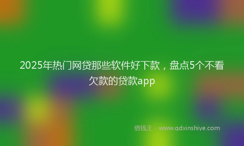 2025年热门网贷那些软件好下款，盘点5个不看欠款的贷款app