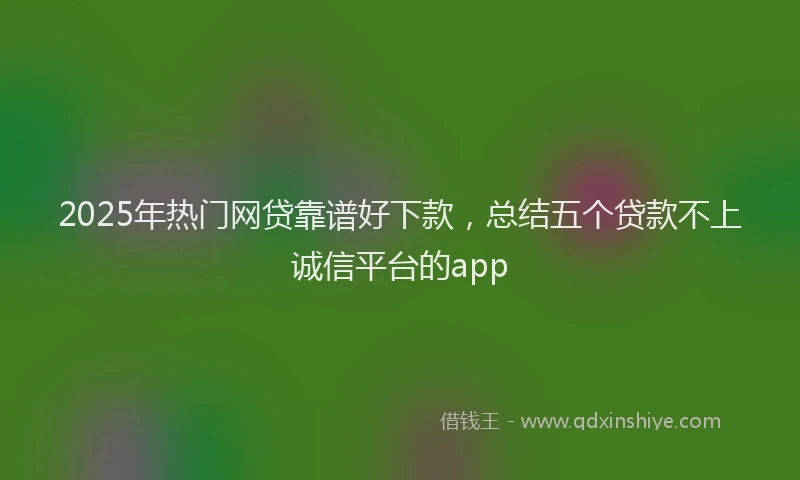 2025年热门网贷靠谱好下款，总结五个贷款不上诚信平台的app