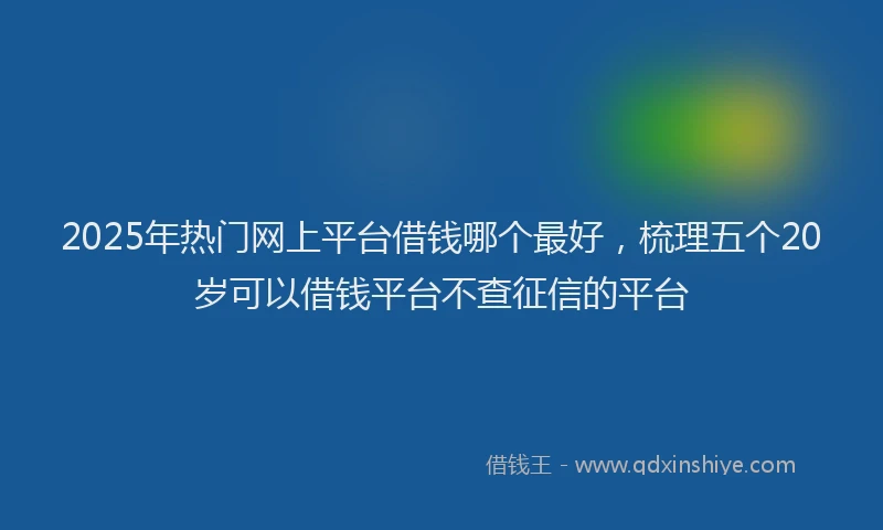 2025年热门网上平台借钱哪个最好，梳理五个20岁可以借钱平台不查征信的平台