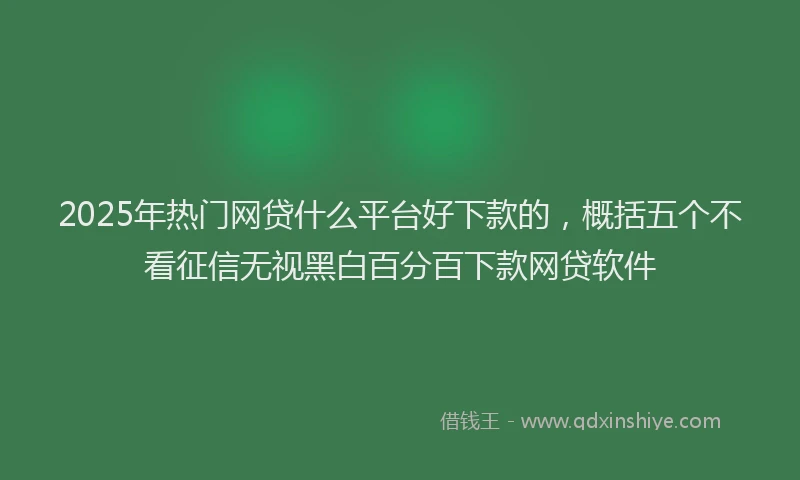 2025年热门网贷什么平台好下款的，概括五个不看征信无视黑白百分百下款网贷软件