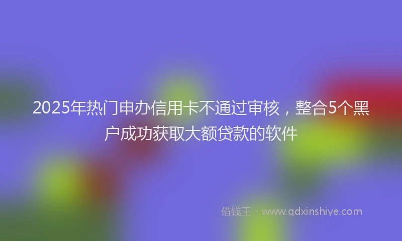 2025年热门申办信用卡不通过审核，整合5个黑户成功获取大额贷款的软件