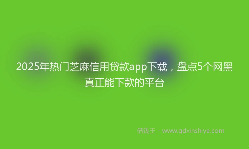 2025年热门芝麻信用贷款app下载，盘点5个网黑真正能下款的平台