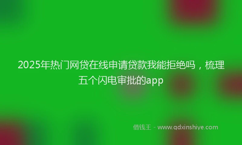 2025年热门网贷在线申请贷款我能拒绝吗，梳理五个闪电审批的app