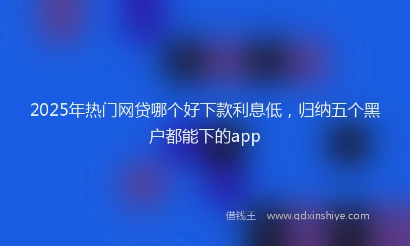 2025年热门网贷哪个好下款利息低，归纳五个黑户都能下的app