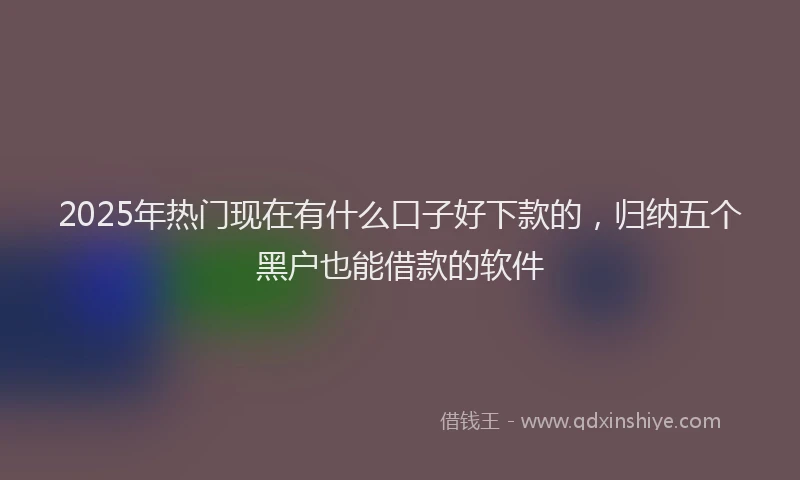 2025年热门现在有什么口子好下款的，归纳五个黑户也能借款的软件