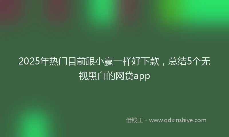 2025年热门目前跟小赢一样好下款，总结5个无视黑白的网贷app
