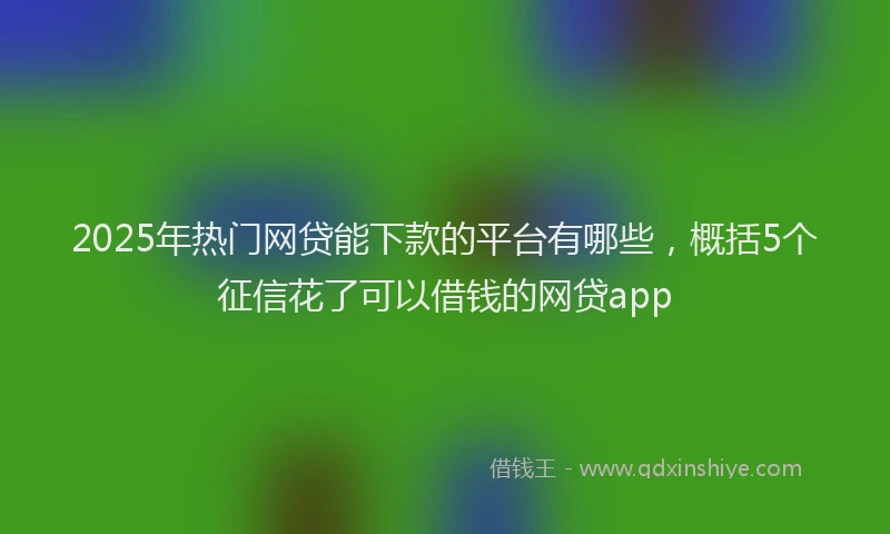 2025年热门网贷能下款的平台有哪些，概括5个征信花了可以借钱的网贷app