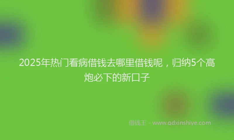 2025年热门看病借钱去哪里借钱呢，归纳5个高炮必下的新口子